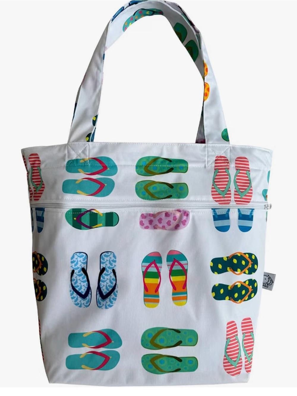 Flip flop print beach tote